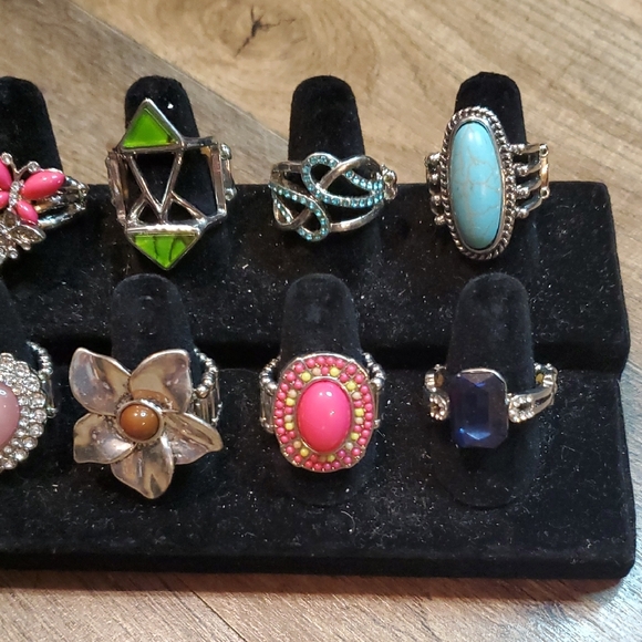 Colorful Statement Rings Set - Picture 2 of 4